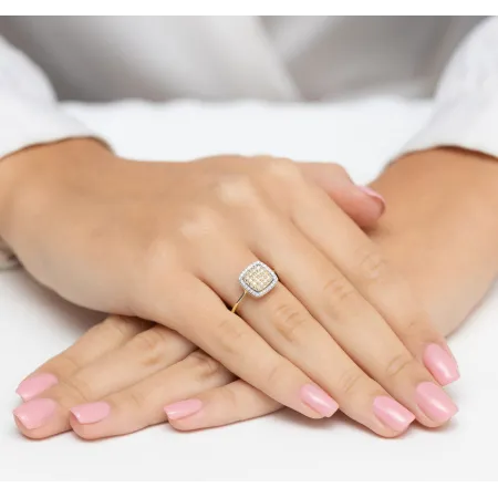 Pierścionek 14K z Diamentami Grawer 0,28ct