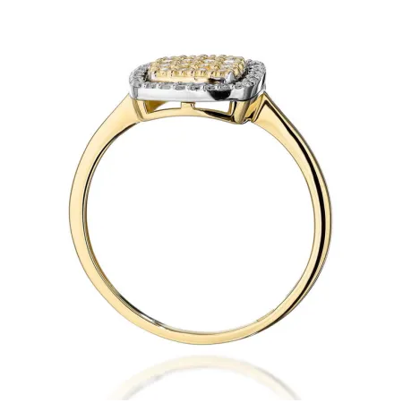 Pierścionek 14K z Diamentami Grawer 0,28ct