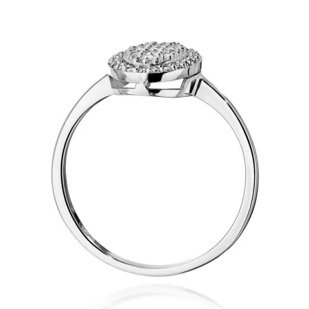 Pierścionek Białe Złoto z Diamentami Grawer 0,20ct