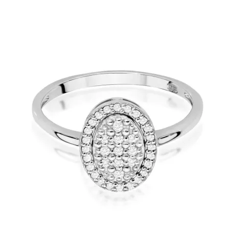 Pierścionek Białe Złoto z Diamentami Grawer 0,20ct