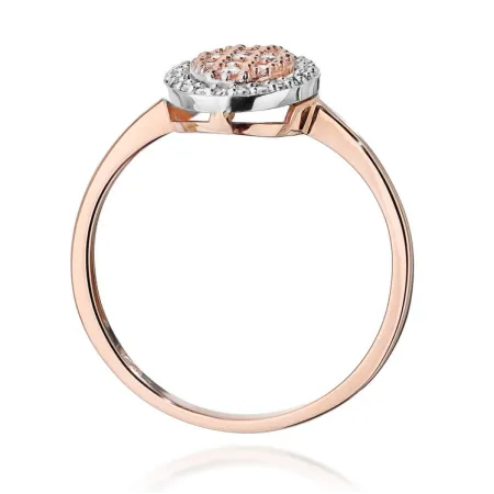 Pierścionek Różowe Złoto Diamentamy Grawer 0,20ct