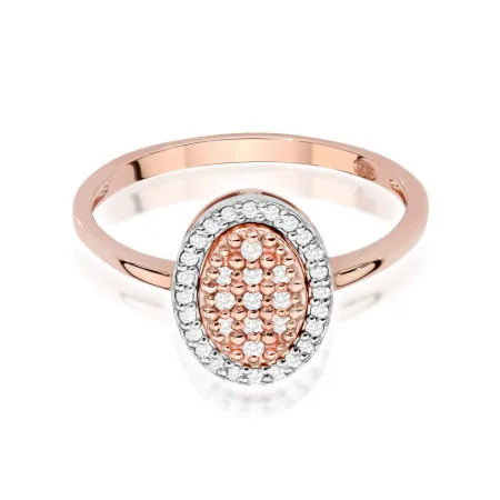 Pierścionek Różowe Złoto Diamentamy Grawer 0,20ct