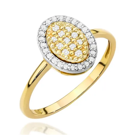 Pierścionek 14K z Diamentami Grawer 0,20ct Prezent