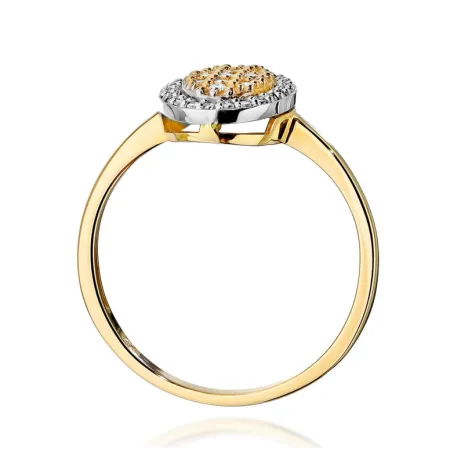 Pierścionek 14K z Diamentami Grawer 0,20ct Prezent