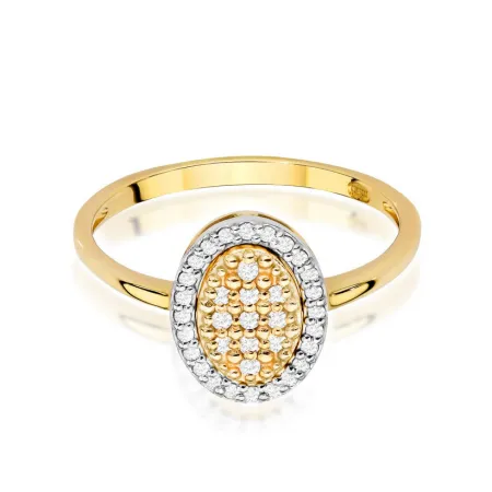 Pierścionek 14K z Diamentami Grawer 0,20ct Prezent