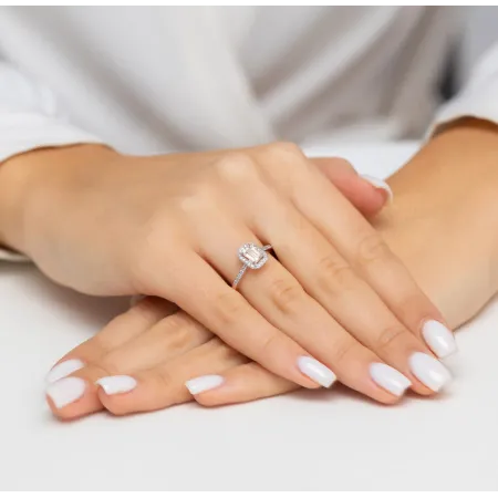 Pierścionek z Morganitem i Diamentami Różowe Złoto