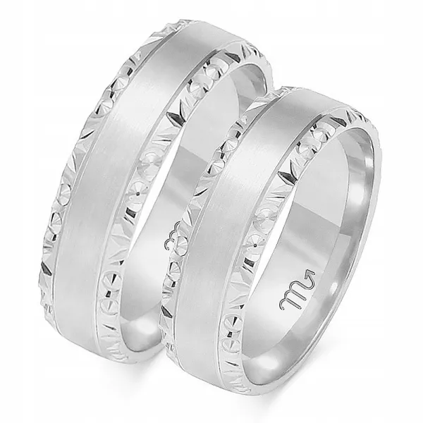 ZŁOTE OBRĄCZKI BIAŁE szer. 6mm pr. 585 gr.1,1mm 