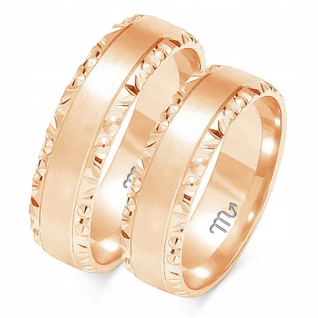 ZŁOTE OBRĄCZKI RÓŻOWE szer. 6mm pr. 585 gr.1,1mm 