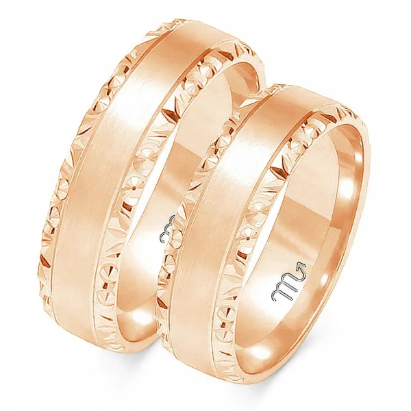 ZŁOTE OBRĄCZKI RÓŻOWE szer. 6mm pr. 585 gr.1,1mm 