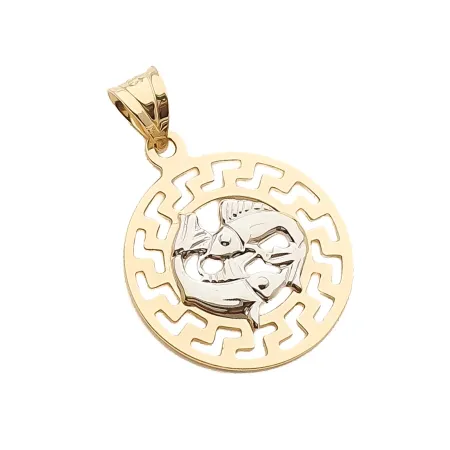 ZŁOTA 585 ZAWIESZKA ZNAK ZODIAKU RYBY 