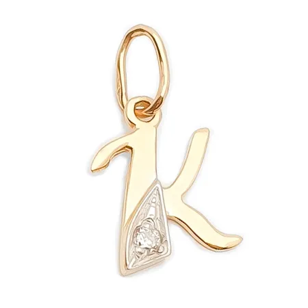 ZŁOTA ZAWIESZKA LITERKA K z Cyrkonią 