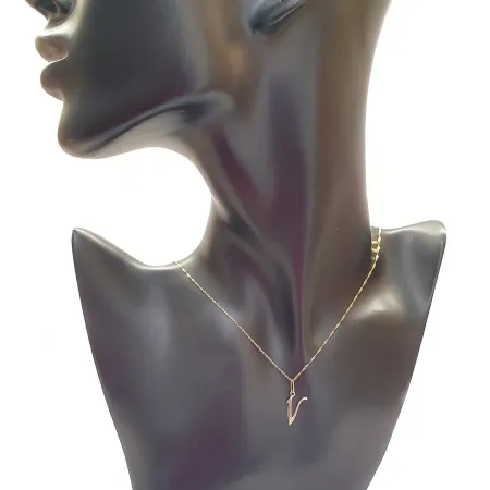 Złota Zawieszka 585 Literka V na Prezent