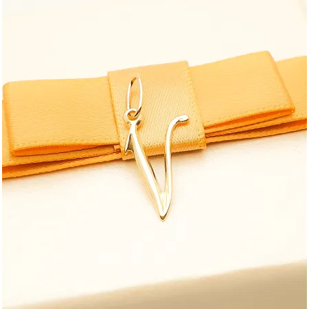 Złota Zawieszka 585 Literka V na Prezent