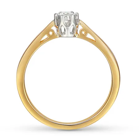 ZŁOTY 585 PIERŚCIONEK ZARĘCZYNOWY BRYLANT 0.08ct