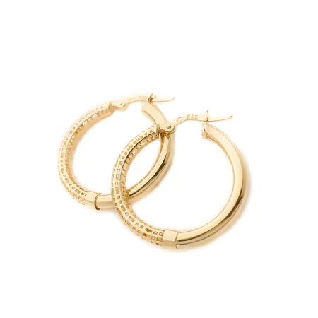 Złote Kolczyki Kółka pr 585 Ażurowo Polerowane