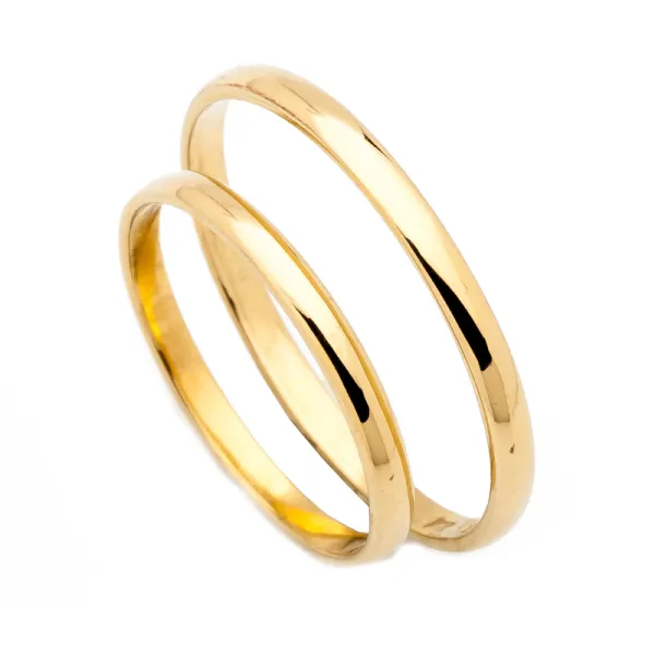 ZŁOTA OBRĄCZKA PÓŁOKRĄGŁA 2mm 585 GRAWER