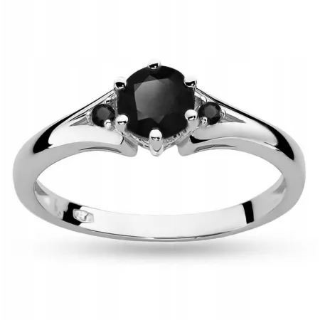 Złoty Pierścionek Czarne Brylanty Próba 585