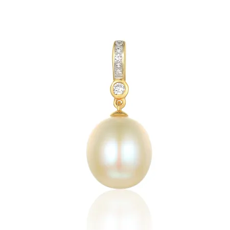 ZŁOTA 585 ZAWIESZKA PERŁA DIAMENTY NA PREZENT