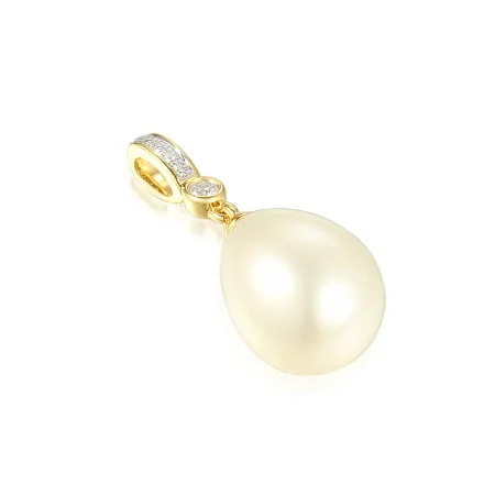 ZŁOTA 585 ZAWIESZKA PERŁA DIAMENTY NA PREZENT