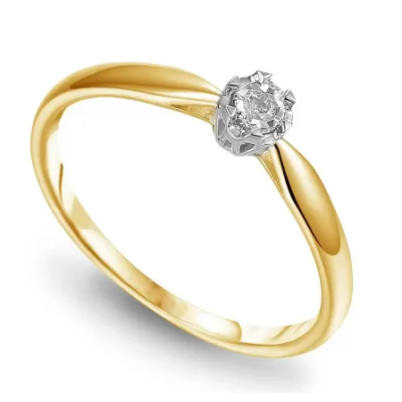 ZŁOTY PIERŚCIONEK ZARĘCZYNOWY 585 BRYLANT 0.04ct