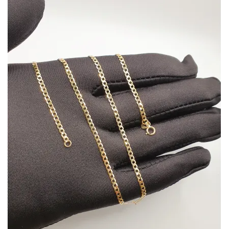 ZŁOTY 585 ŁAŃCUSZEK PANCERKA PEŁNA 60 cm