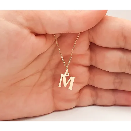 Złota Zawieszka Mała Literka ''M'' pr 585