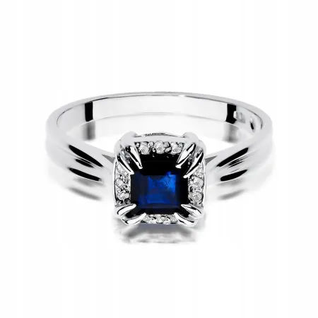 Złoty Elegancki Pierścionek 585 Szafir 0,70ct