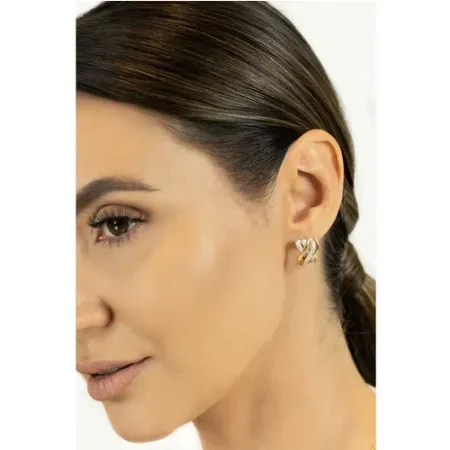 Złote Kolczyki 585 Brylanty Angielskie na Prezent