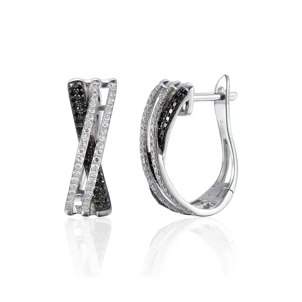 Kolczyki Czarne Białe Brylanty pr 585 Angielskie