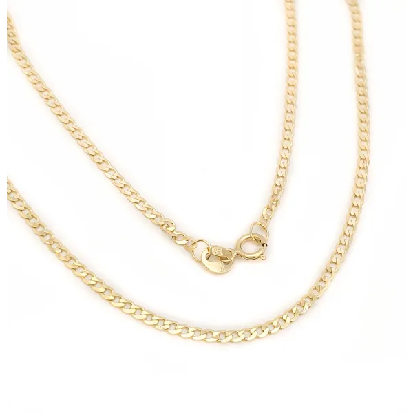 ZŁOTY 585 ŁAŃCUSZEK PANCERKA PEŁNA 50 cm 2.0 mm