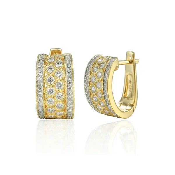 Złote Kolczyki z Diamentami pr 585 na Prezent