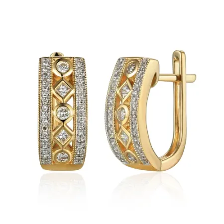 Eleganckie 14K Kolczyki z Diamentami Angielskie