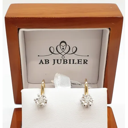 ZŁOTE KOLCZYKI BRYLANTY 0,36 CT PATENTKA PRÓBA 585