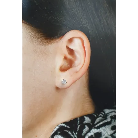 KOLCZYKI Z DIAMENTAMI 0,18ct SZTYFT PRÓBA 585