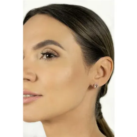 KOLCZYKI 585 MORGANIT I DIAMENTY RÓŻOWE ZŁOTO