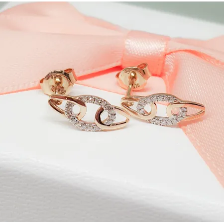 ZŁOTE KOLCZYKI Z DIAMENTAMI PRÓBA 585