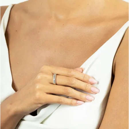 Elegancki Pierścionek Diamenty Białe Złoto pr 585