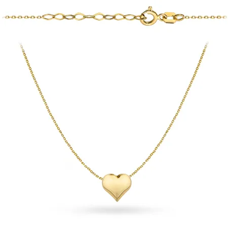 Złoty Naszyjnik 585 z Sercem Wypukłym GRAWER