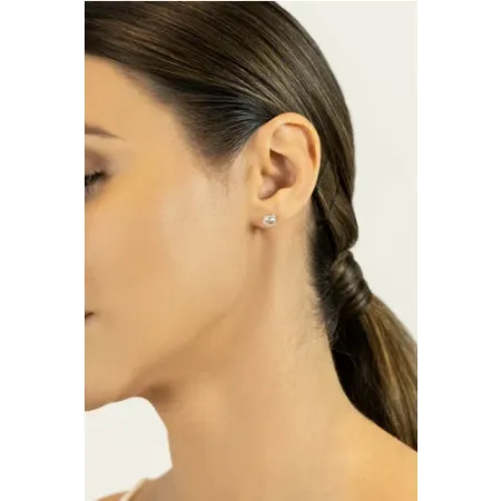 ZŁOTE KOLCZYKI 585 MORGANIT DIAMENTY SZTYFT