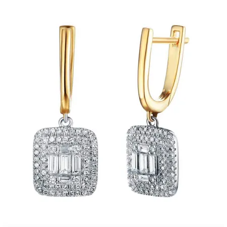 EKSKLUZYWNE KOLCZYKI Z DIAMENTAMI ZŁOTO PRÓBA 585