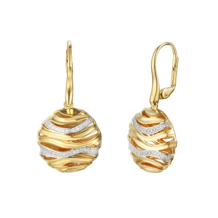 ZŁOTE MODNE 585 KOLCZYKI DIAMENTY NA PREZENT