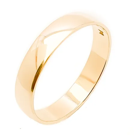 ZŁOTA OBRĄCZKA 585 4mm PÓŁOKRĄGŁĄ GRAWER