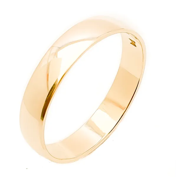 ZŁOTA OBRĄCZKA 585 4mm PÓŁOKRĄGŁĄ GRAWER