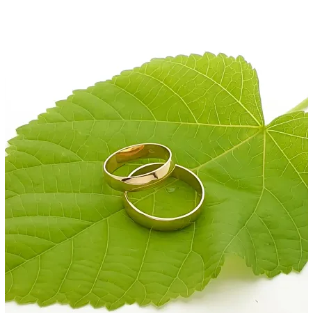 ZŁOTE OBRĄCZKI 585 PÓŁOKRĄGŁE 4mm Grawer - Od Ręki