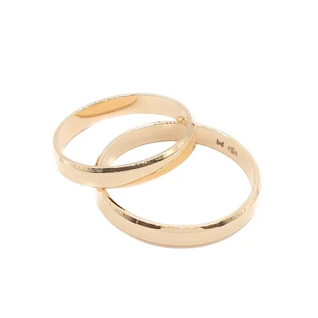 ZŁOTE OBRĄCZKI PŁASKIE FAZOWANE 585 3mm od Ręki