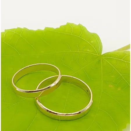 ZŁOTA OBRĄCZKA PŁASKA FAZOWANA KLASYCZNA GRAWE 3mm