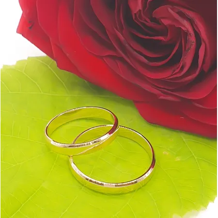 ZŁOTA OBRĄCZKA PŁASKA FAZOWANA KLASYCZNA GRAWE 3mm