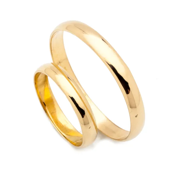 ZŁOTE OBRĄCZKI PÓŁOKRĄGŁE 585 3mm GRAWER Od Ręki