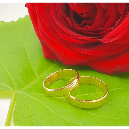 ZŁOTA OBRĄCZKA 585 PŁASKA FAZOWANA GRAWER