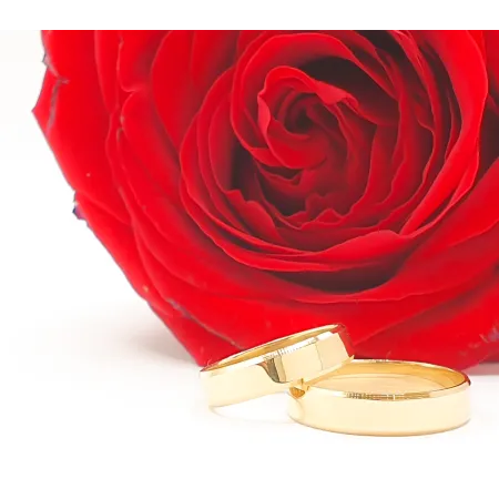 OBRĄCZKA ZŁOTA PŁASKA FAZOWANA KLASYCZNA GRAWER